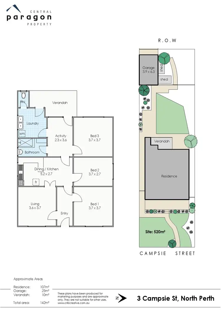 Floorplan of Homely house listing, 3 Campsie Street, North Perth WA 6006