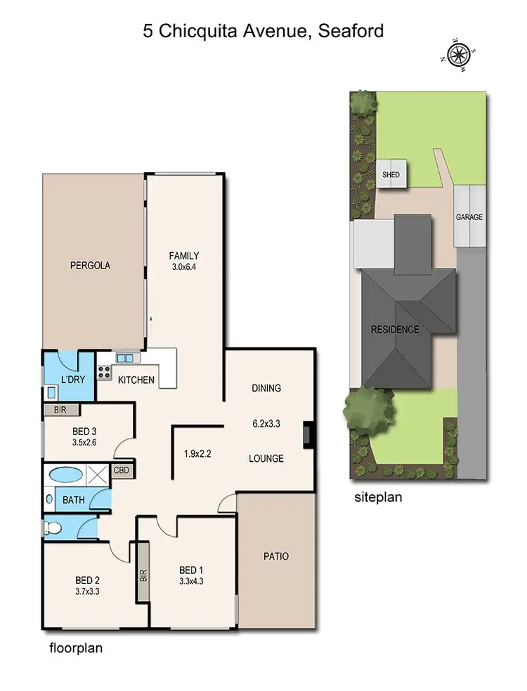 Floorplan of Homely house listing, 5 Chicquita Avenue, Seaford VIC 3198