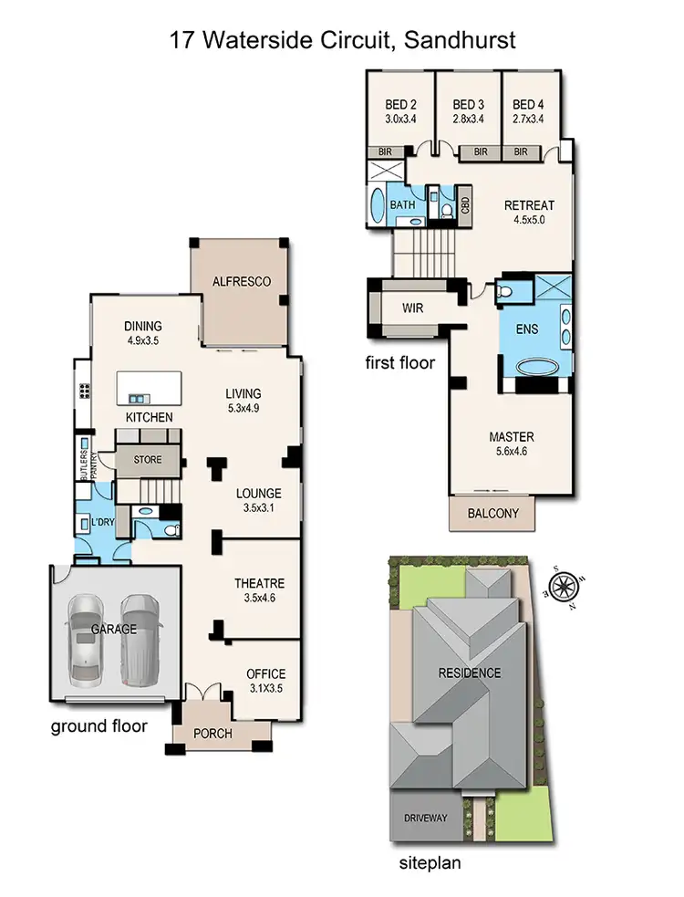 Floorplan of Homely house listing, 17 Waterside Circuit, Sandhurst VIC 3977