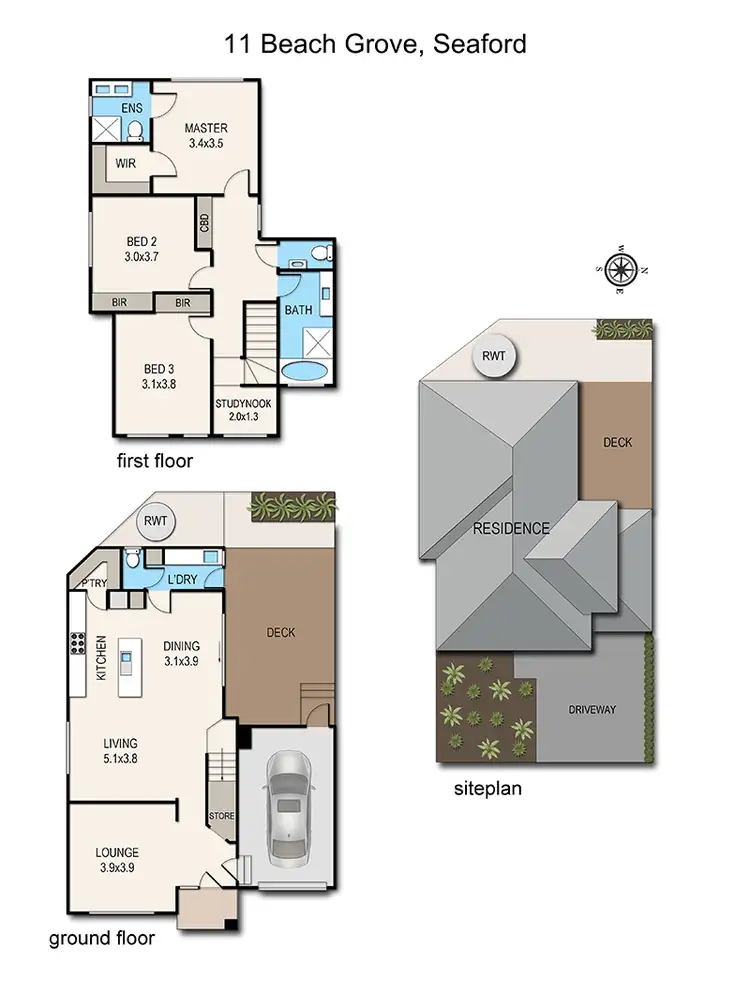 Floorplan of Homely house listing, 11 Beach Grove, Seaford VIC 3198