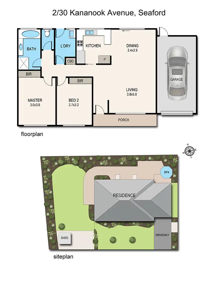 Floorplan of Homely unit listing, 2/30 Kananook Avenue, Seaford VIC 3198