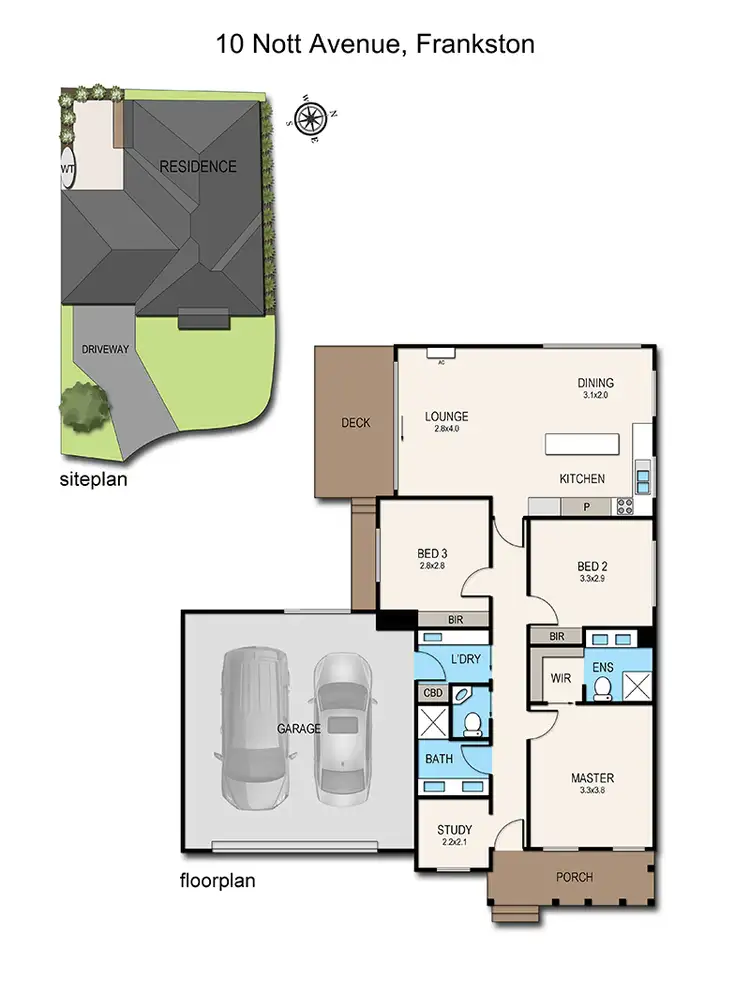 Floorplan of Homely townhouse listing, 10 Nott Avenue, Frankston VIC 3199