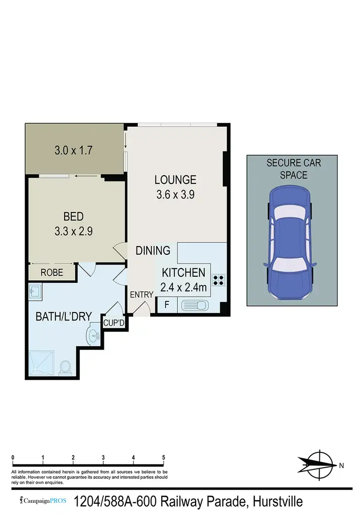 Floorplan of Homely unit listing, 1204/588a-600 Railway Parade, Hurstville NSW 2220