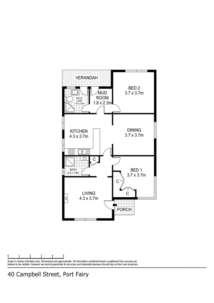 Floorplan of Homely house listing, 40 Campbell Street, Port Fairy VIC 3284