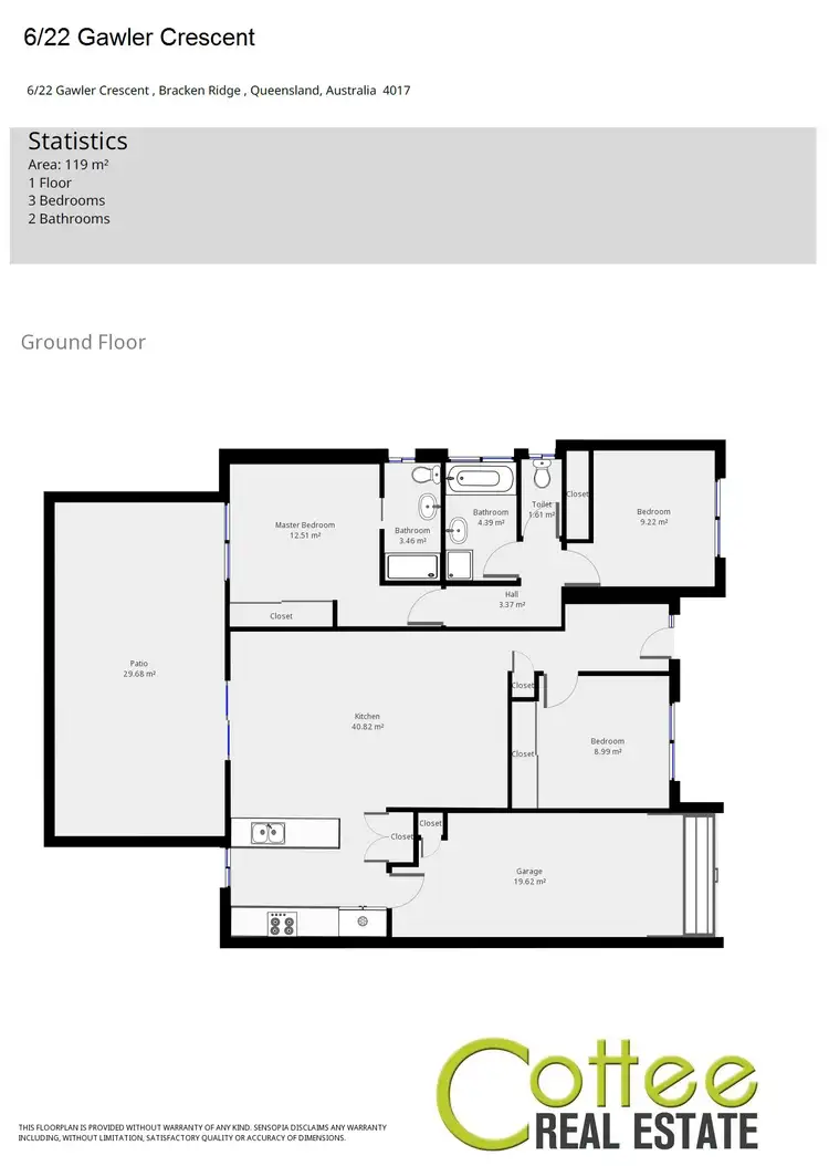 Floorplan of Homely townhouse listing, 6/22 Gawler Cresent, Bracken Ridge QLD 4017
