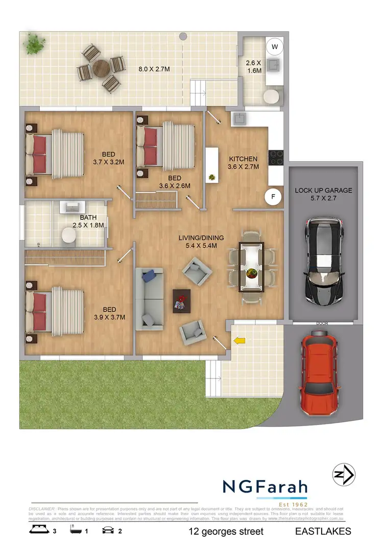 Floorplan of Homely apartment listing, 2/12 George Street, Eastlakes NSW 2018