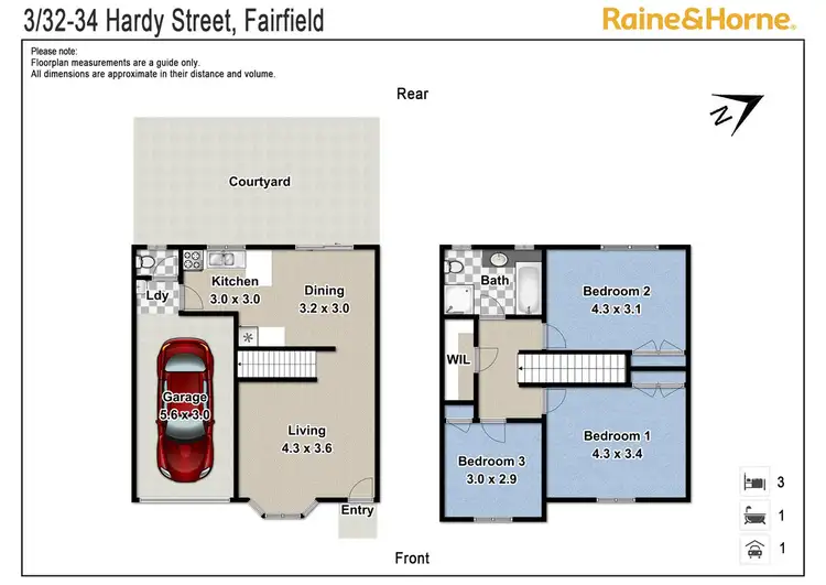 Floorplan of Homely townhouse listing, 3/32-34 HARDY STREET, Fairfield NSW 2165