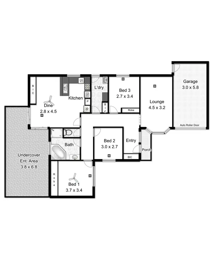 Floorplan of Homely unit listing, 3/39 Dunrobin Road, Hove SA 5048