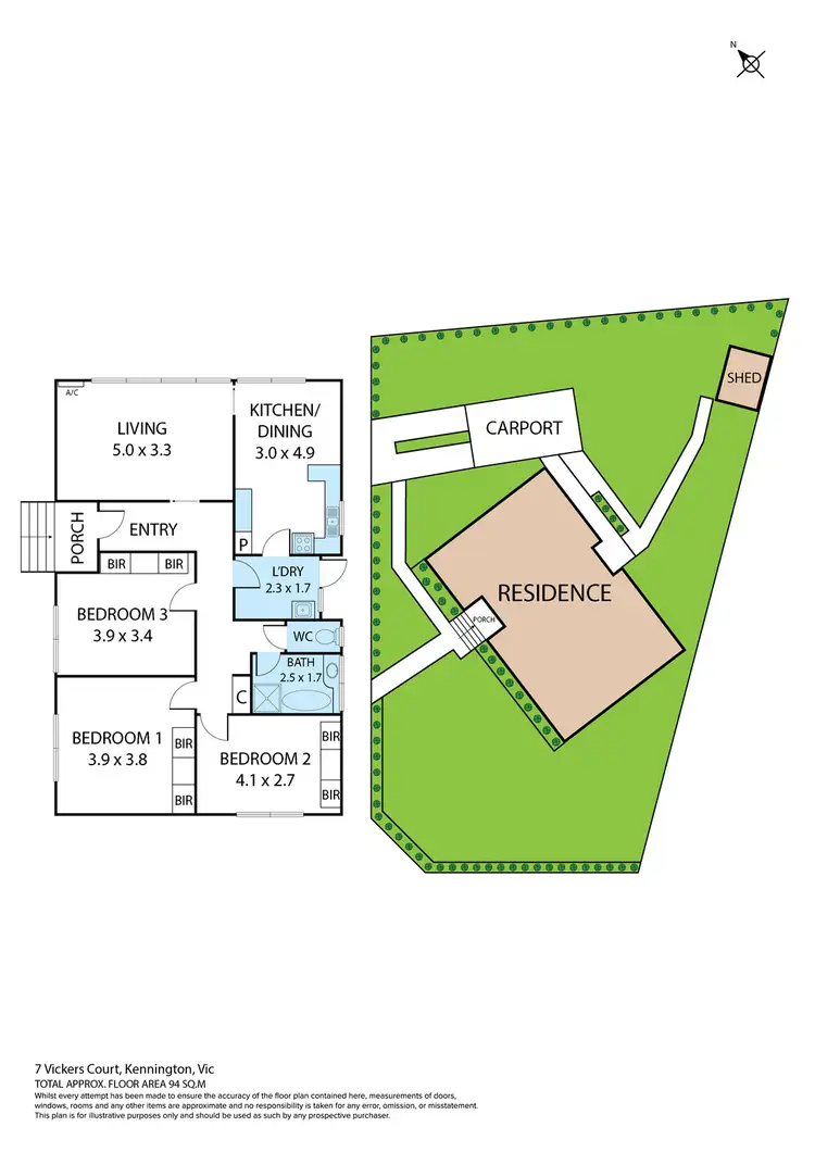 Floorplan of Homely house listing, 7 Vickers Court, Kennington VIC 3550