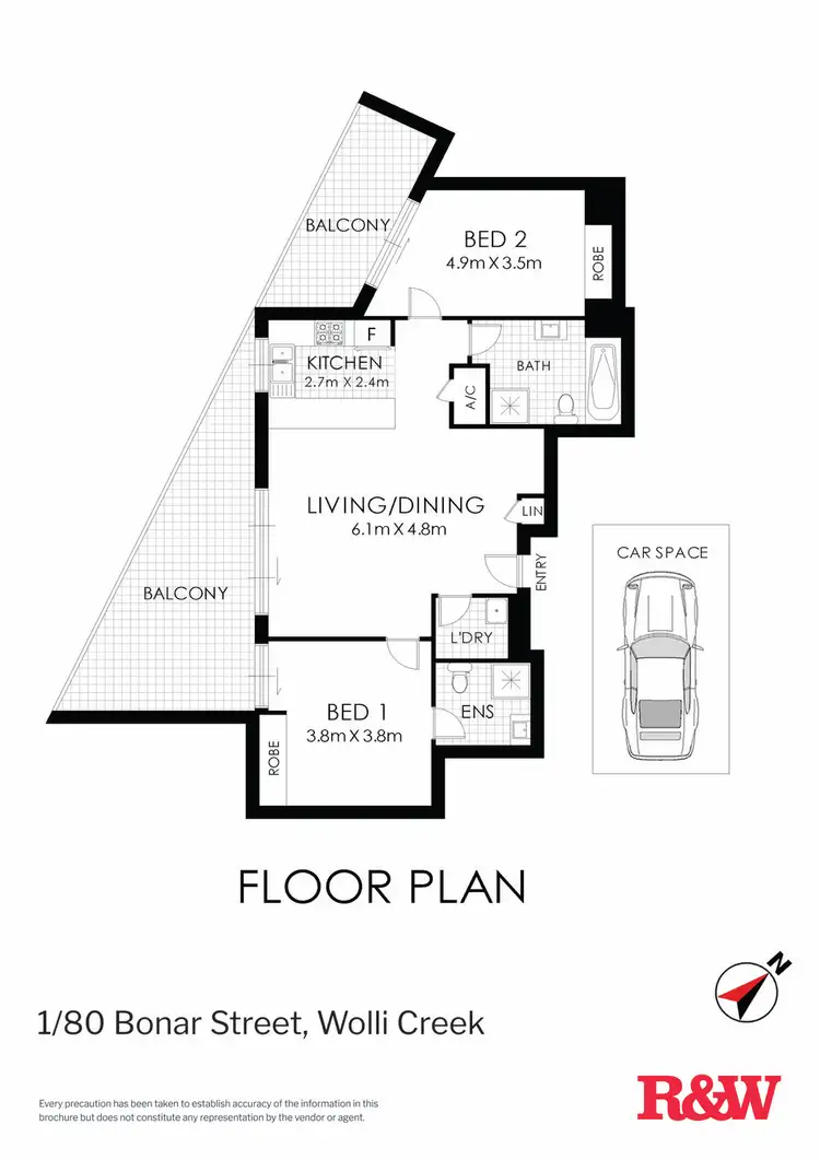 Floorplan of Homely apartment listing, 1/80 Bonar Street, Wolli Creek NSW 2205