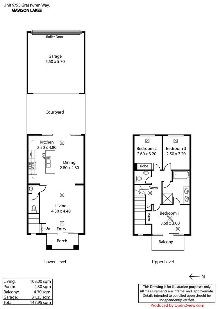 Floorplan of Homely house listing, 9/55 Grasswren Way, Mawson Lakes SA 5095