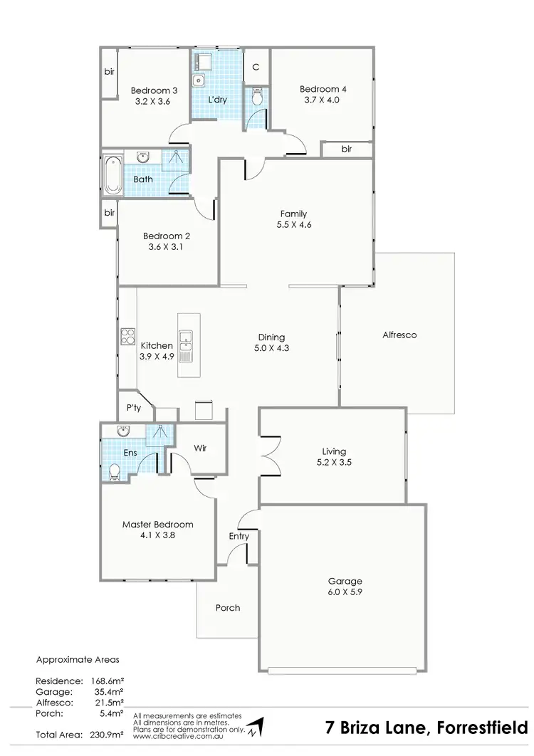 Floorplan of Homely house listing, 7 Briza Lane, Forrestfield WA 6058