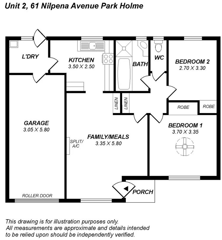 Floorplan of Homely unit listing, 2/61 NILPENA AVENUE, Park Holme SA 5043
