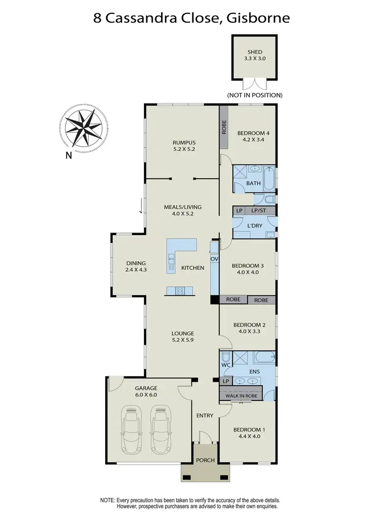 Floorplan of Homely house listing, 8 Cassandra Close, Gisborne VIC 3437
