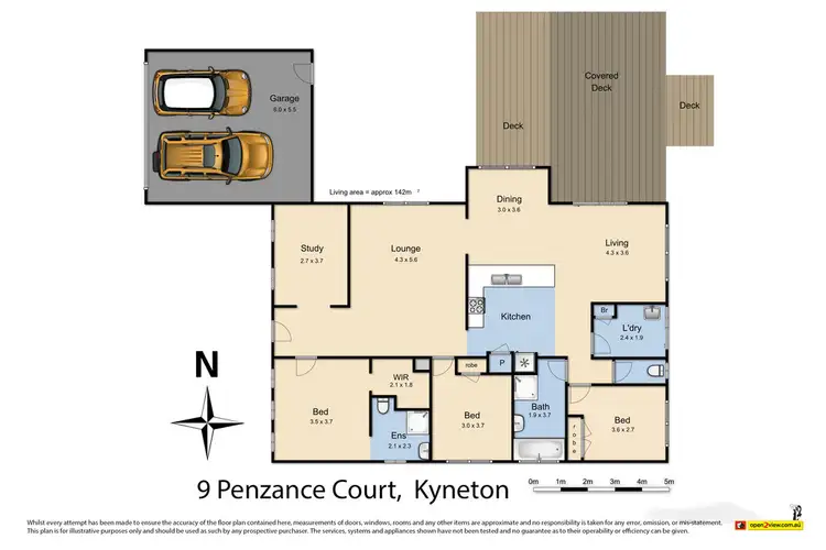 Floorplan of Homely house listing, 9 Penzance Court, Kyneton VIC 3444