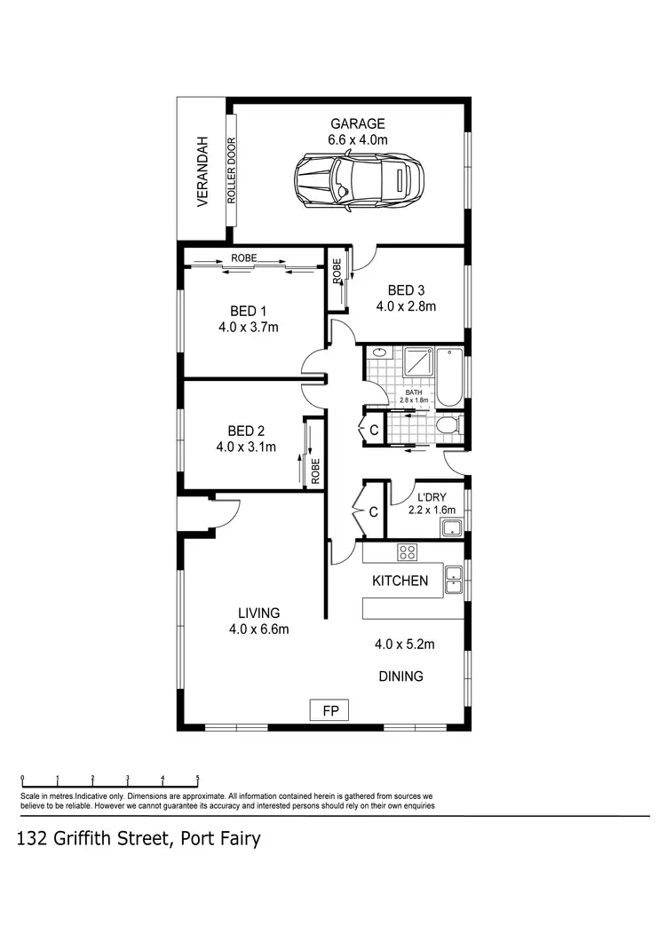 Floorplan of Homely house listing, 132 Griffiths Street, Port Fairy VIC 3284