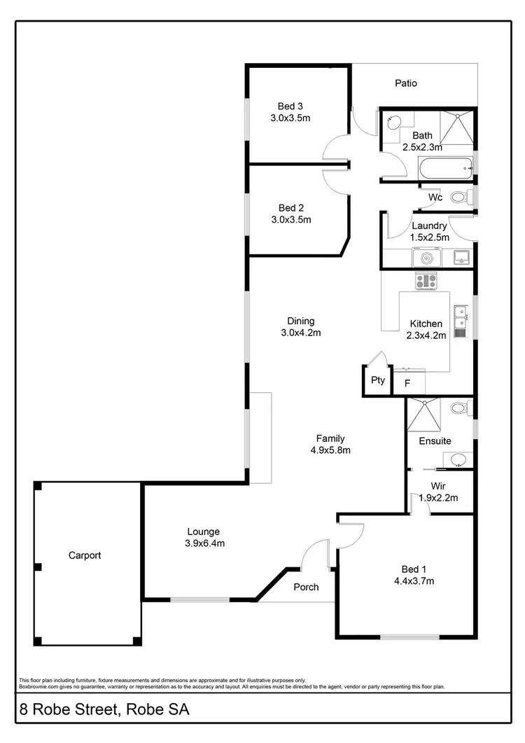 Floorplan of Homely house listing, 8 ROBE STREET, Robe SA 5276