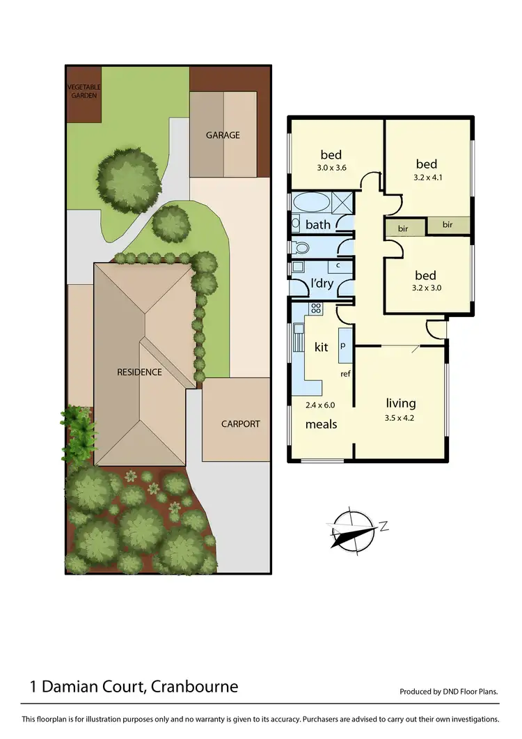 Floorplan of Homely house listing, 1 Damian Court, Cranbourne VIC 3977