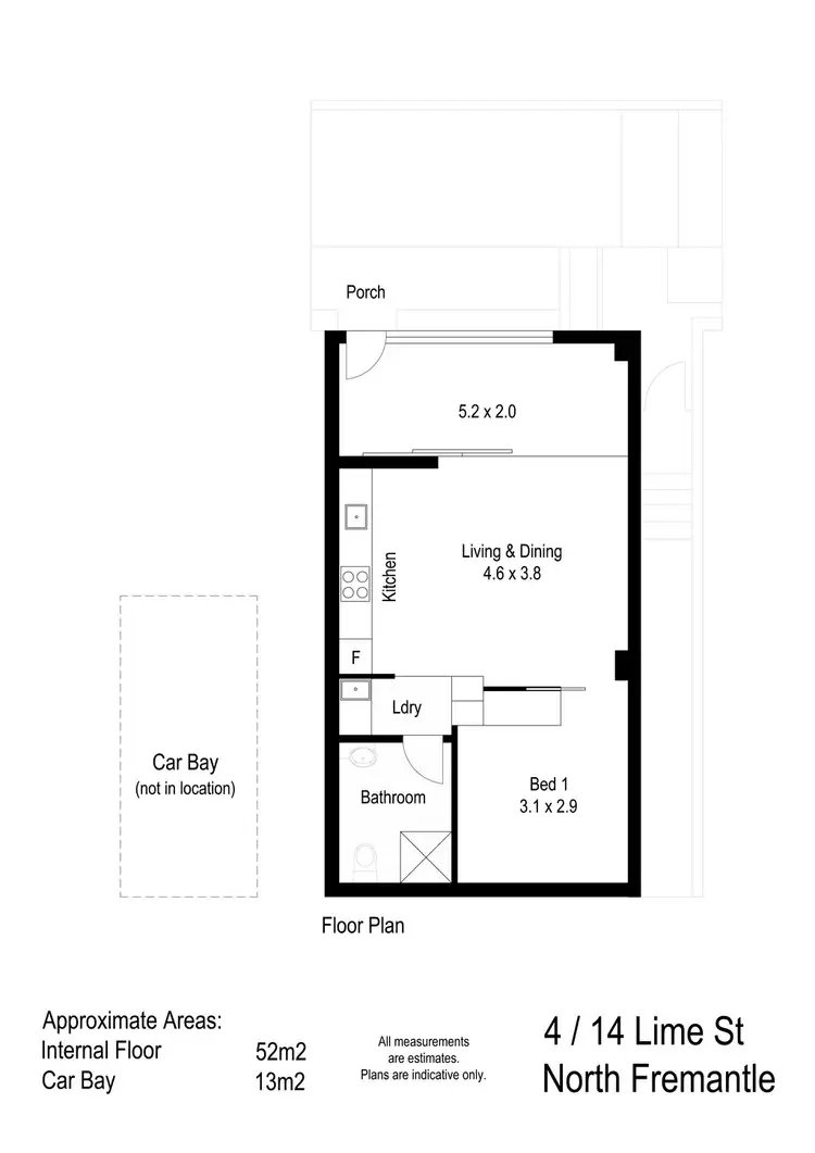 Floorplan of Homely apartment listing, 4/14 Lime Street, North Fremantle WA 6159