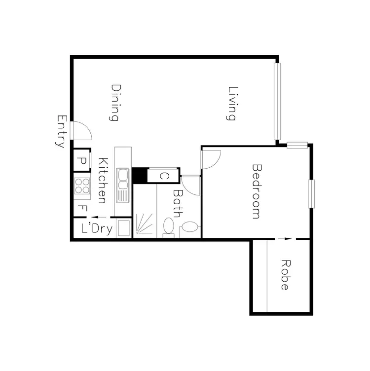 Floorplan of Homely apartment listing, 1401/225 Elizabeth Street, Melbourne (CBD) VIC 3000