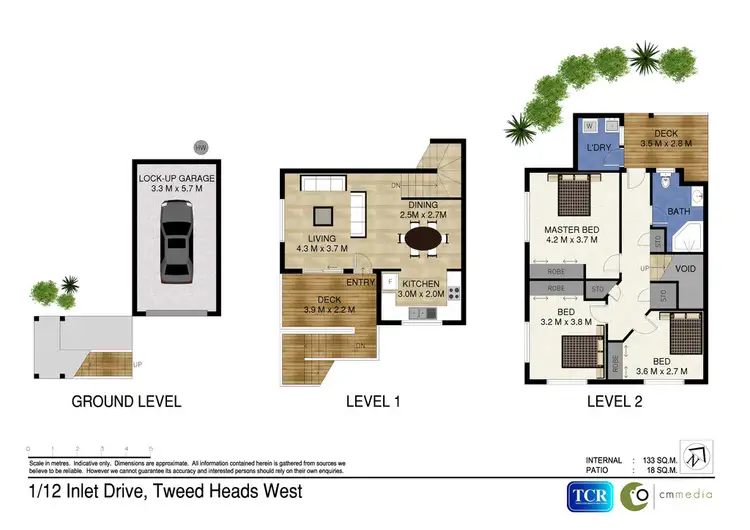 Floorplan of Homely semi-detached listing, 1/12 Inlet Drive, Tweed Heads West NSW 2485