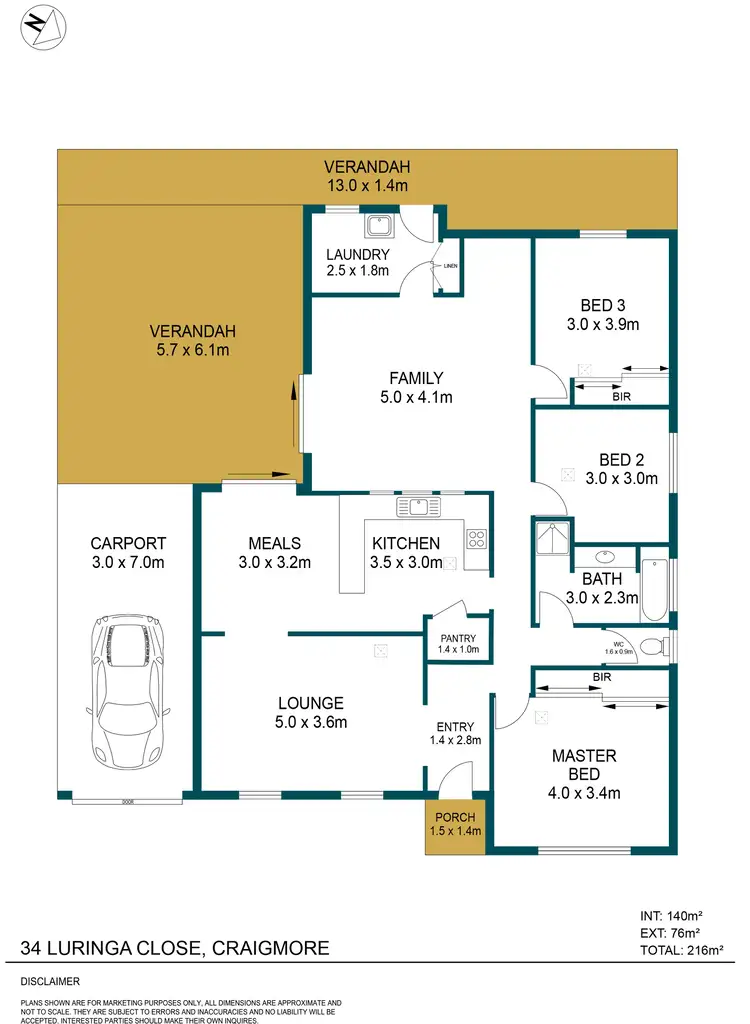 Floorplan of Homely house listing, 34 Luringa Close, Craigmore SA 5114