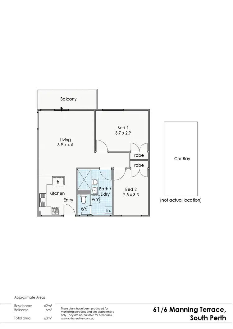 Floorplan of Homely apartment listing, 61/6 Manning Terrace, South Perth WA 6151