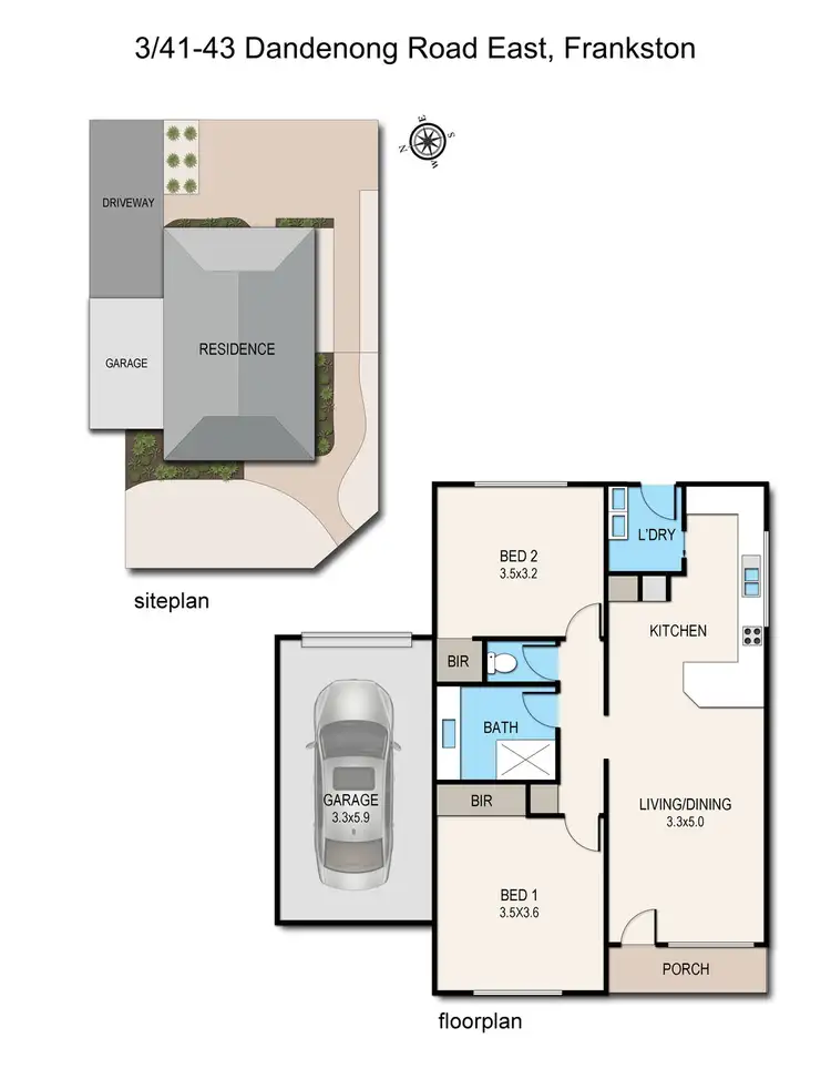 Floorplan of Homely unit listing, 3/41-43 Dandenong Road East, Frankston VIC 3199