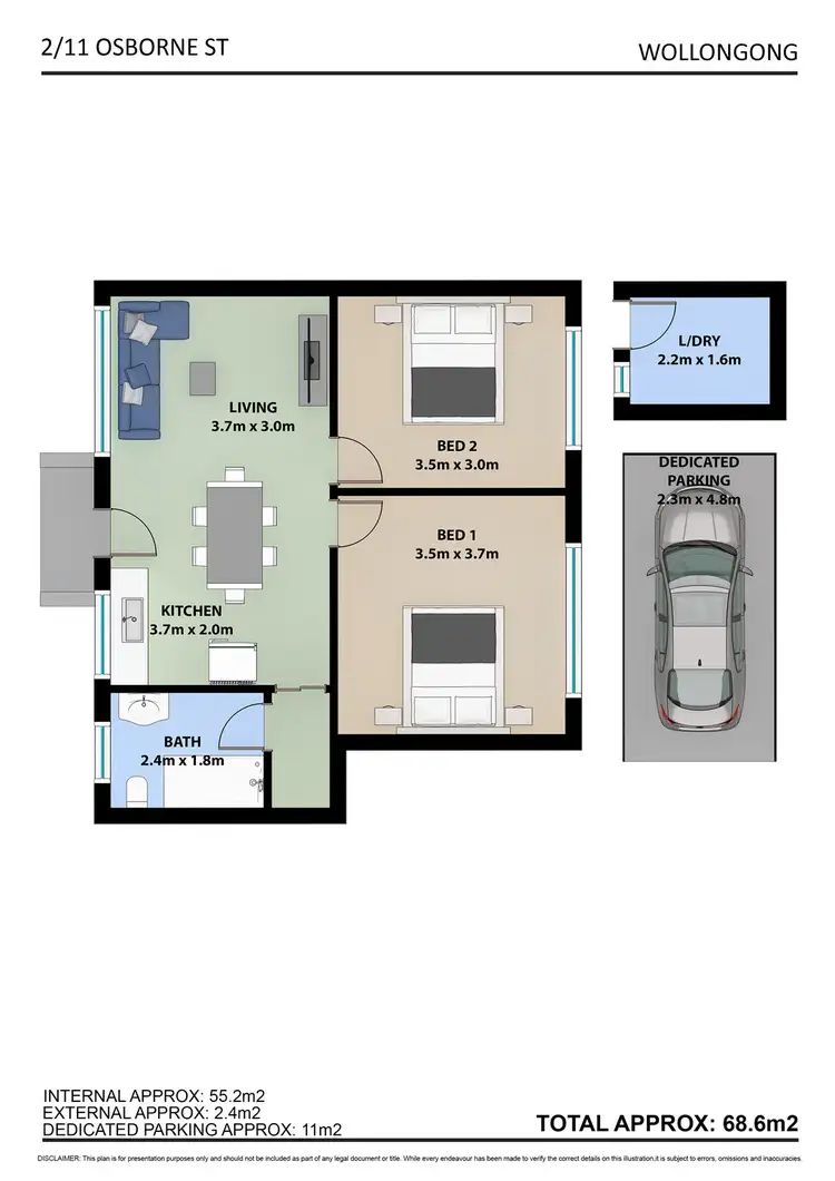 Floorplan of Homely unit listing, 2/11 Osborne Street, Wollongong NSW 2500