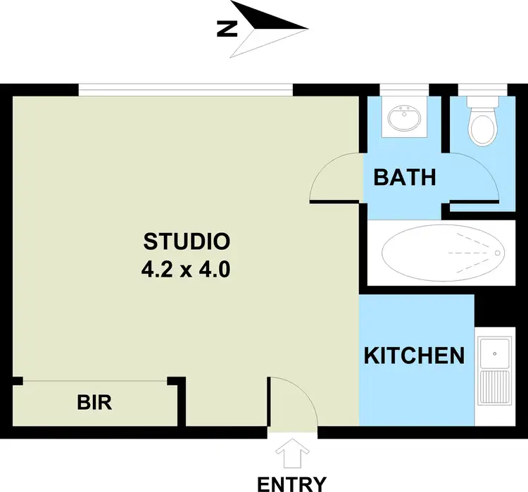 Floorplan of Homely studio listing, 15/42 WATERLOO CRESCENT, St Kilda VIC 3182