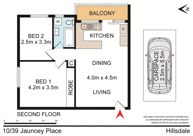 Floorplan of Homely unit listing, 10/39 Jauncey Place, Hillsdale NSW 2036