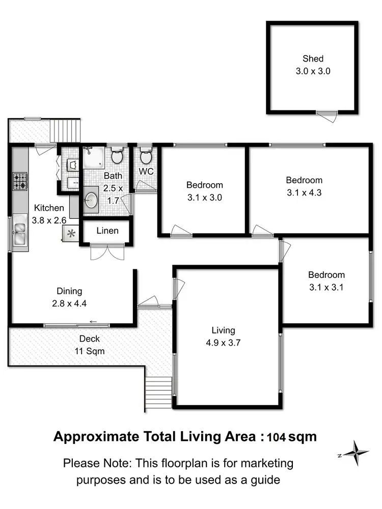 Floorplan of Homely house listing, 13 Inkerman Street, Triabunna TAS 7190