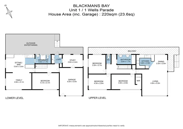 Floorplan of Homely house listing, 1 Wells Parade, Blackmans Bay TAS 7052