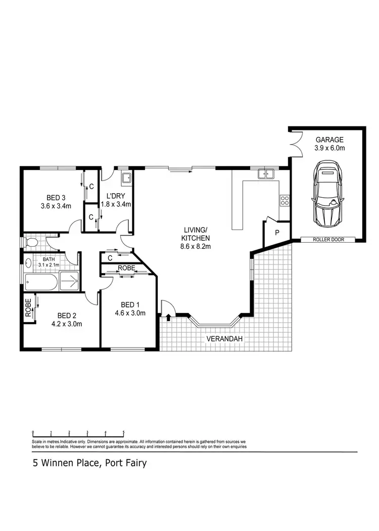 Floorplan of Homely house listing, 5 Winnen Place, Port Fairy VIC 3284