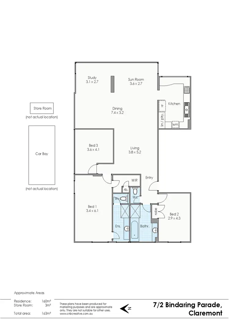 Floorplan of Homely apartment listing, 7/2 Bindaring Parade, Claremont WA 6010
