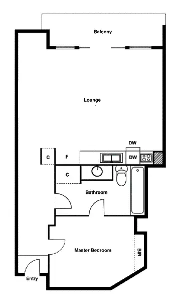 Floorplan of Homely apartment listing, 7/6 Anthony Street, Melbourne VIC 3000