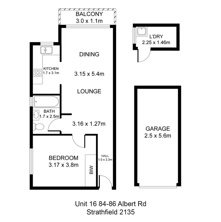 Floorplan of Homely apartment listing, 16/84-86 ALBERT ROAD, Strathfield NSW 2135