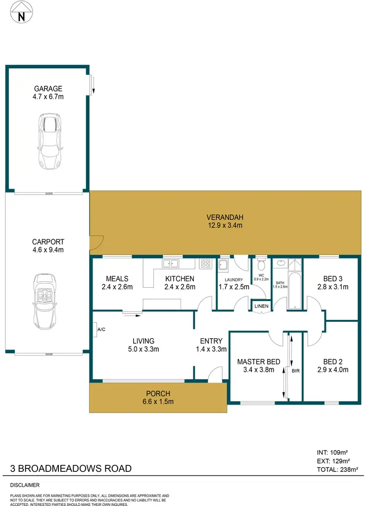 Floorplan of Homely house listing, 3 Broadmeadows Road, Elizabeth North SA 5113