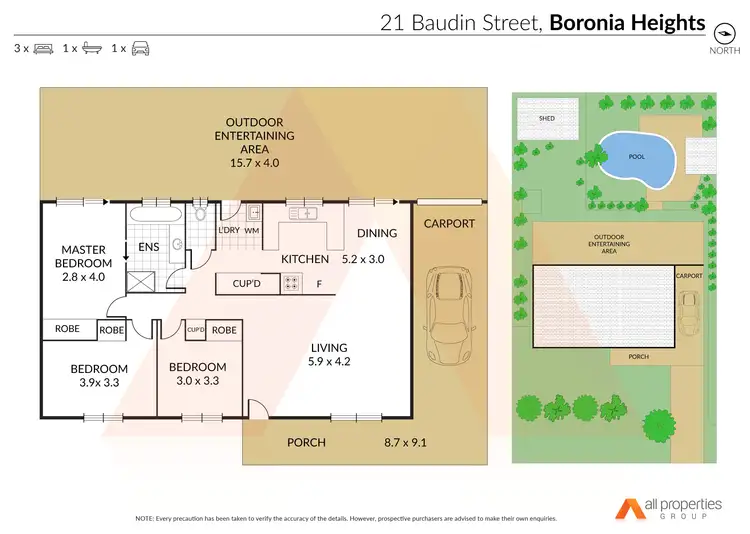 Floorplan of Homely house listing, 21 Baudin St, Boronia Heights QLD 4124
