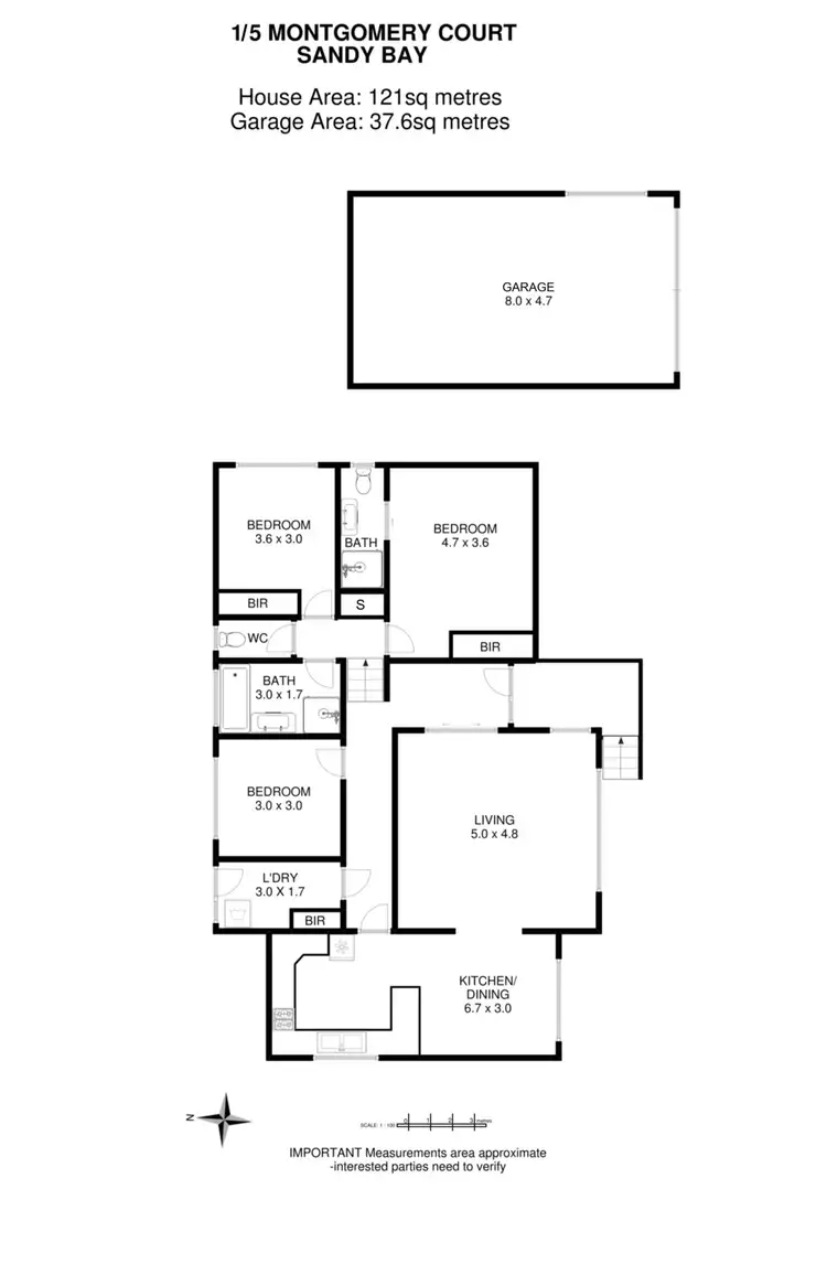 Floorplan of Homely house listing, 1/5 Montgomery Court, Sandy Bay TAS 7005