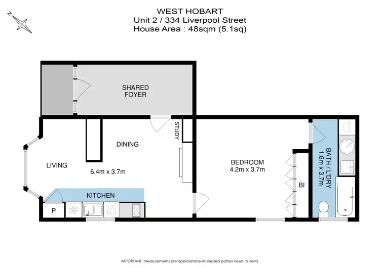 Floorplan of Homely apartment listing, 2/334 Liverpool Street, West Hobart TAS 7000
