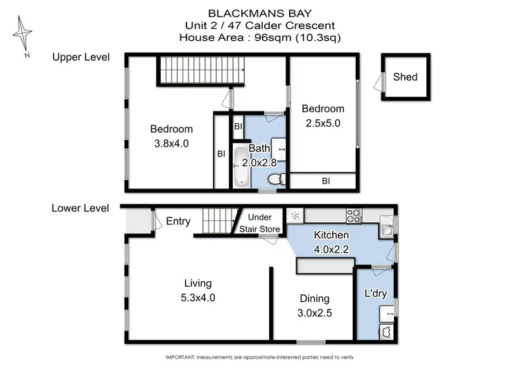 Floorplan of Homely townhouse listing, 1/47 Calder Crescent, Blackmans Bay TAS 7052