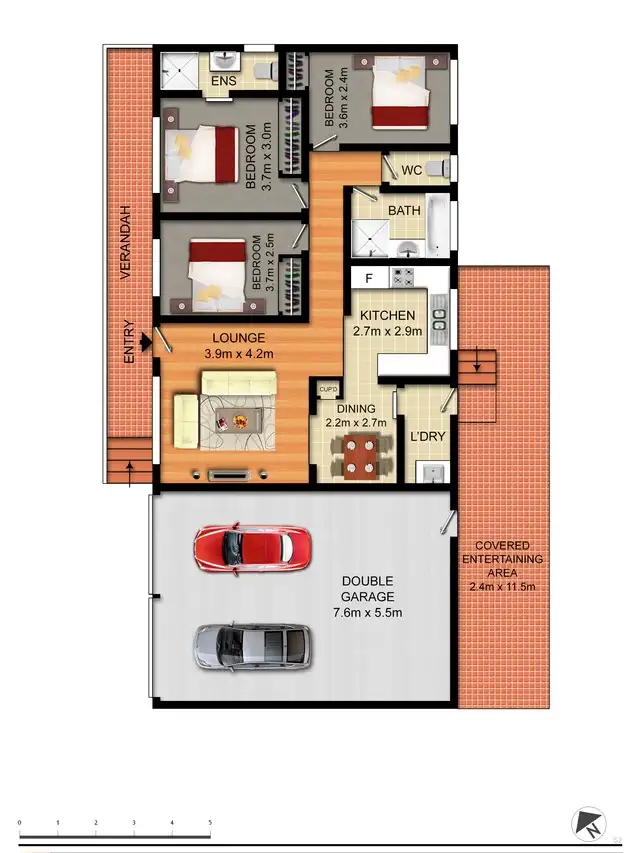 Floorplan of Homely townhouse listing, 2/58 Thorpe Avenue, Queanbeyan NSW 2620