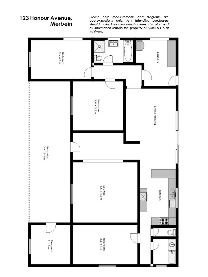 Floorplan of Homely rural property listing, 123 Honour Avenue, Merbein VIC 3505