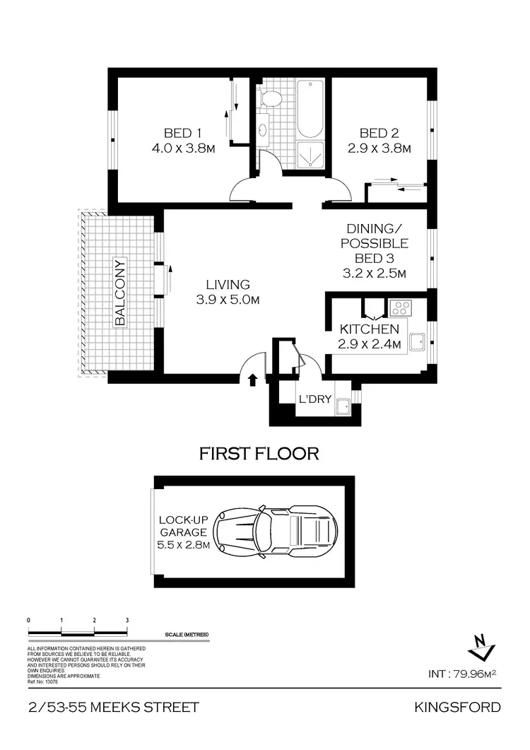 Floorplan of Homely apartment listing, 2/53-55 Meeks Street, Kingsford NSW 2032