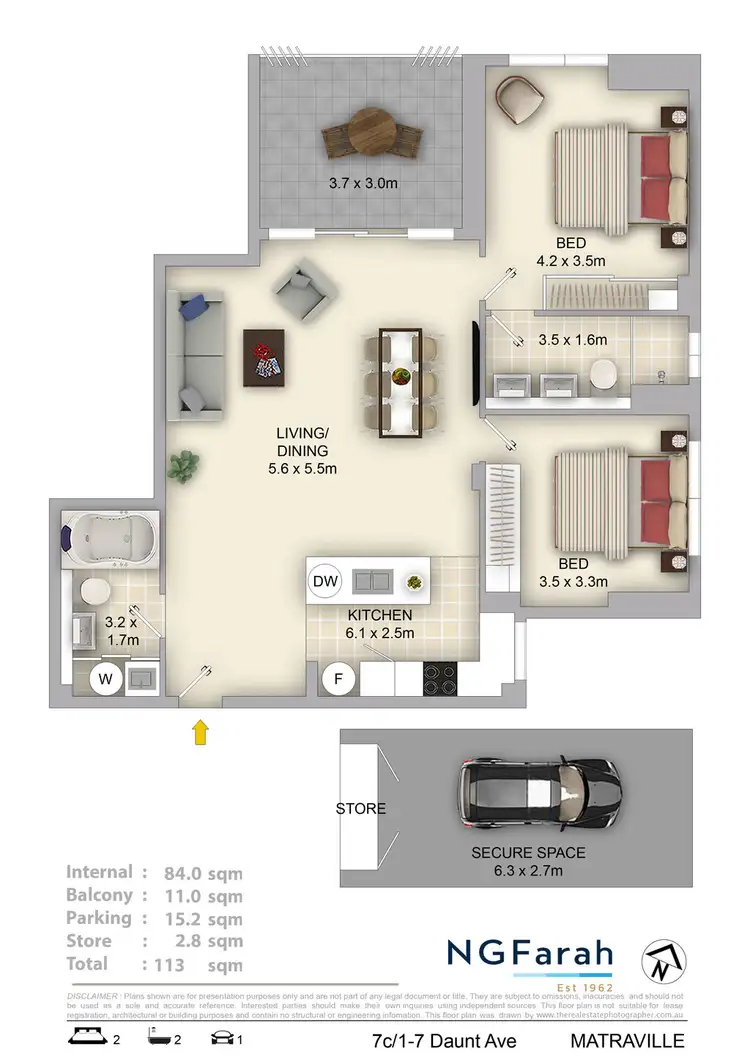 Floorplan of Homely apartment listing, 7C/1-7 Daunt Avenue, Matraville NSW 2036