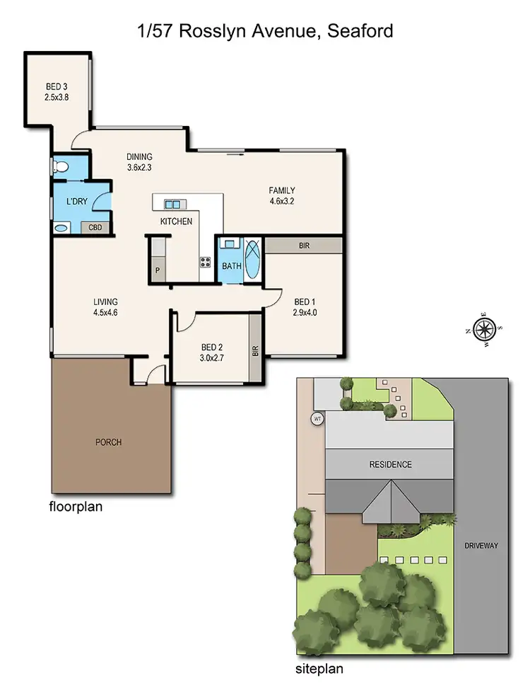 Floorplan of Homely house listing, 1/57 Rosslyn Avenue, Seaford VIC 3198