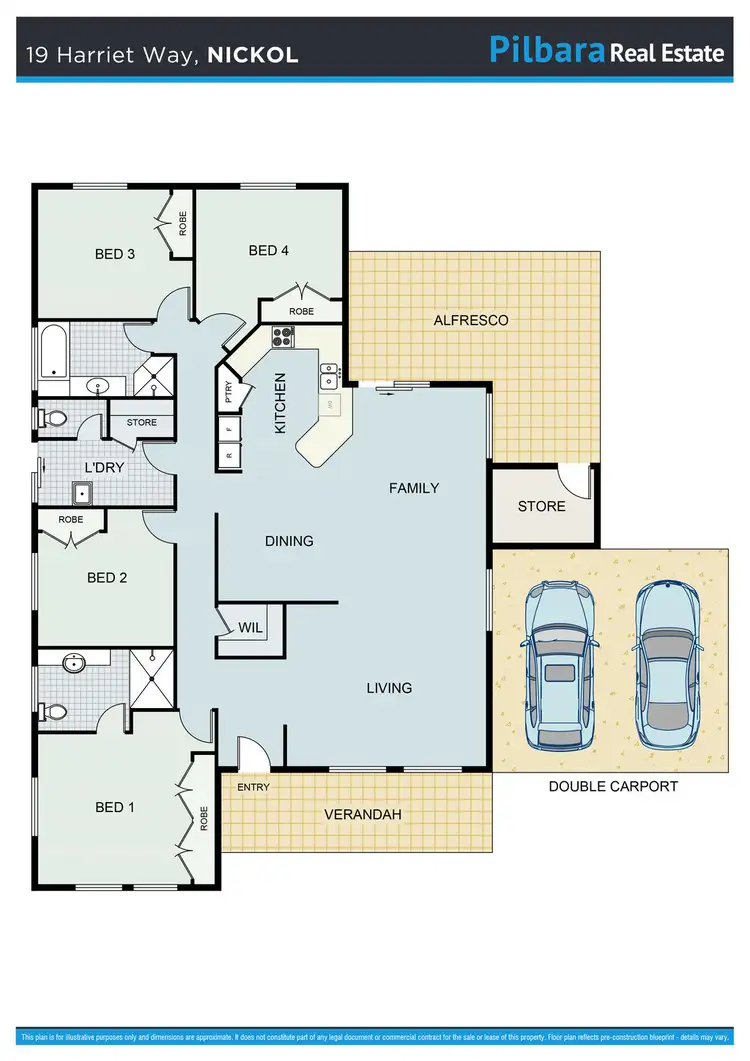 Floorplan of Homely house listing, 19 Harriet Way, Nickol WA 6714