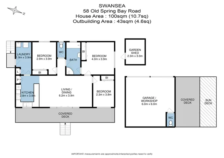 Floorplan of Homely house listing, 58 Old Spring Bay Road, Swansea TAS 7190