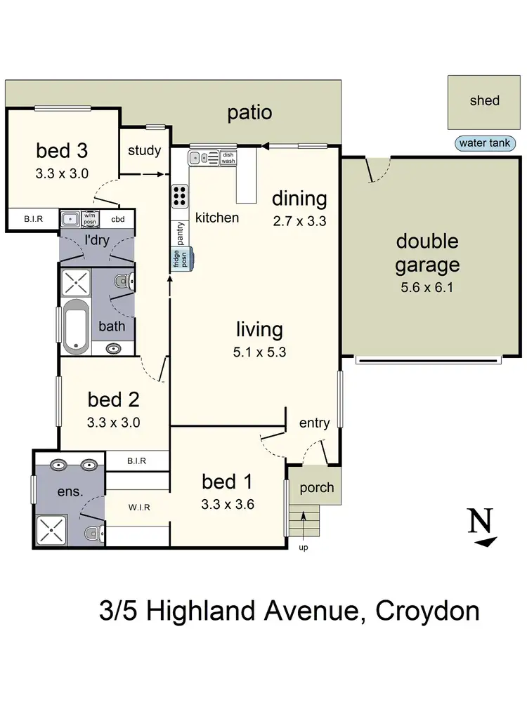 Floorplan of Homely unit listing, 3/5 Highland Avenue, Croydon VIC 3136